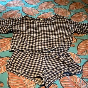 Cozy Women's Plaid Pajama Set - Navy and Lilac